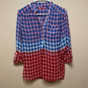 Mesh multicolored half sleeve dress shirt. Gently used.